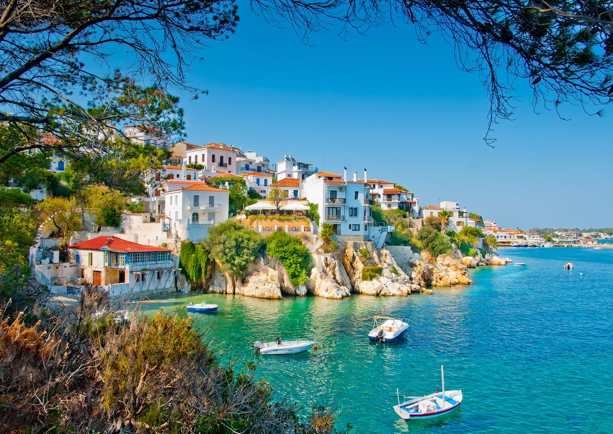 Die Altstadt auf der Insel Skiathos in Griechenland